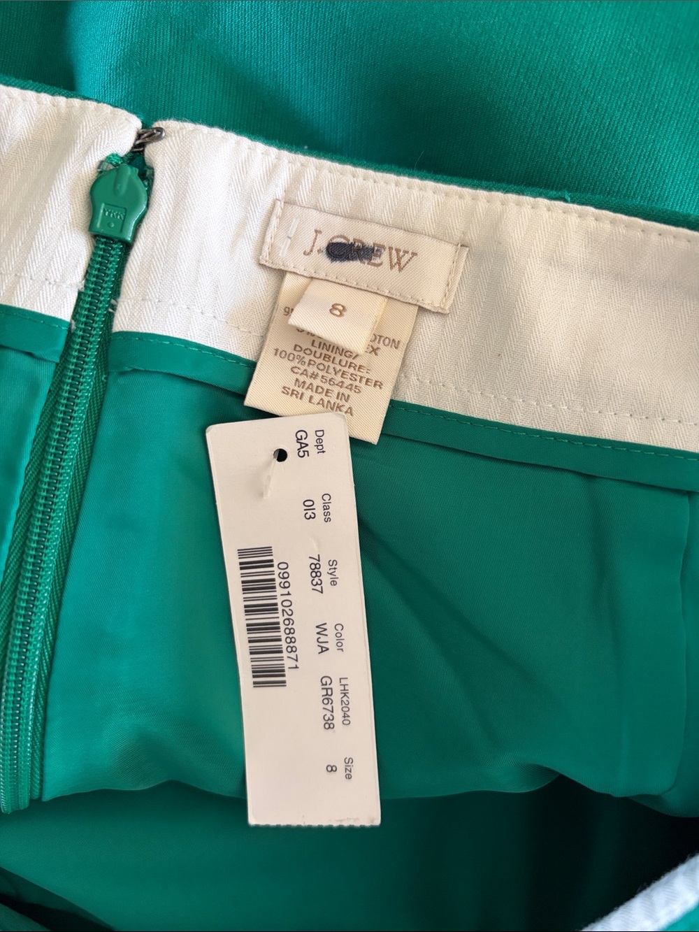 NWT J. Crew Green Classic Cotton Pencil Skirt - Picture 15 of 16
